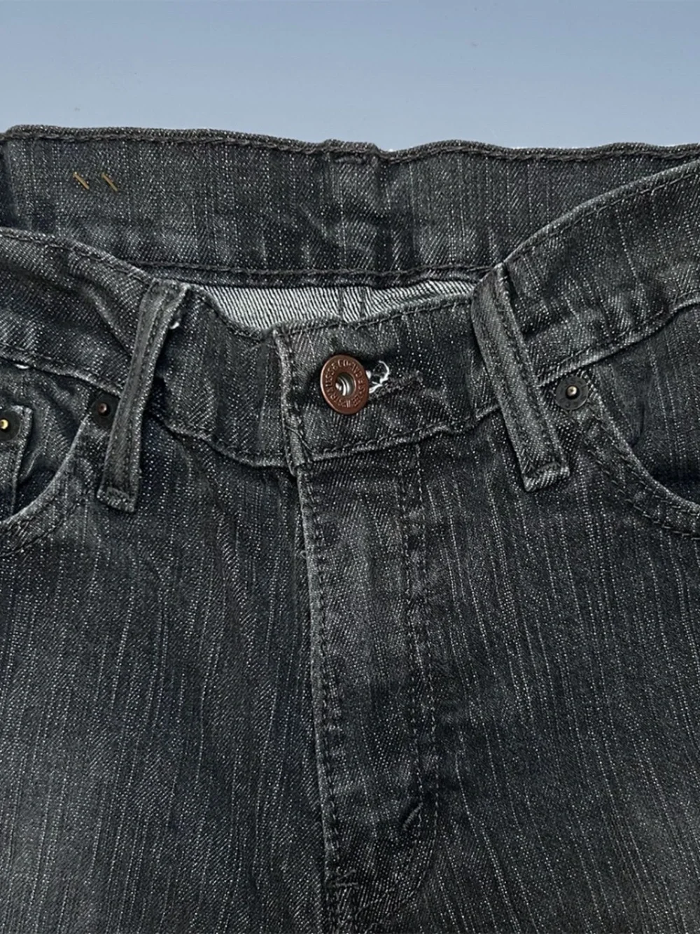 Men's LEVI'S 514 Charcoal Gray Worn Wash Slim Straight Jeans 32x34